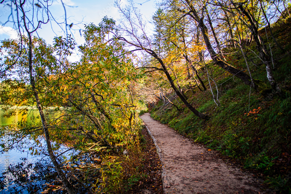 Autumn landscape in Plitvice Jezera Park, Croatia