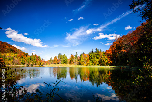 Autumn landscape in Plitvice Jezera Park, Croatia