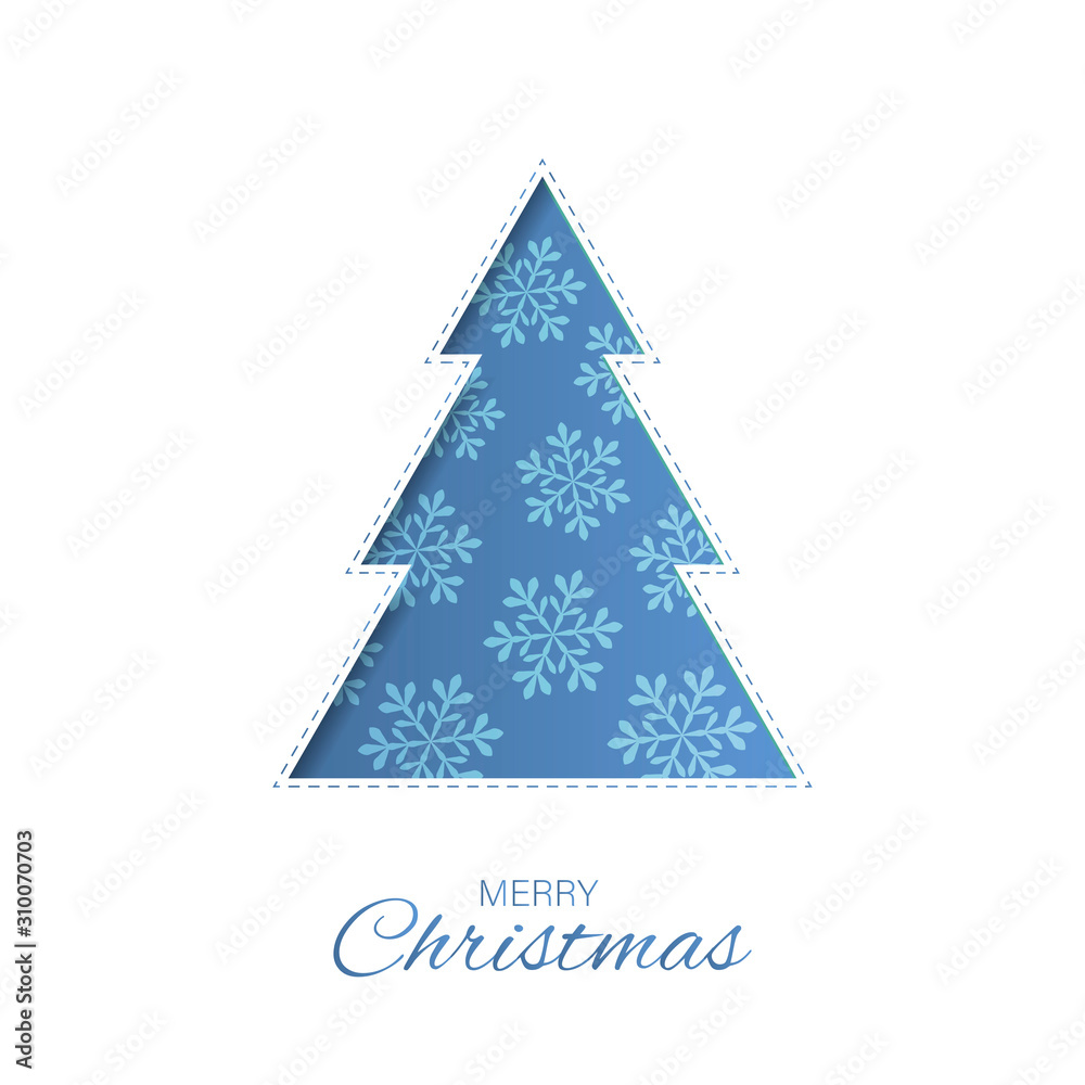 Abstract paper christmas tree with winter objects Abstract paper christmas tree with winter objects