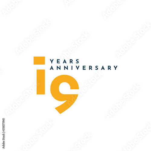 19 Years Anniversary Template Design