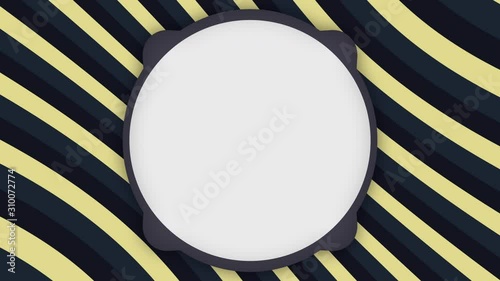 White frame banner on stripes animation