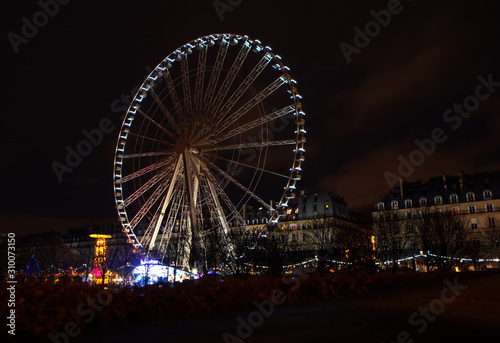 Parisian Ferris Wheel in the night