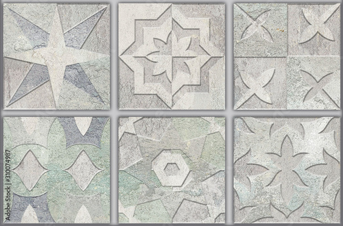 Digital tiles design. Colorful ceramic tiles © Feoktistova
