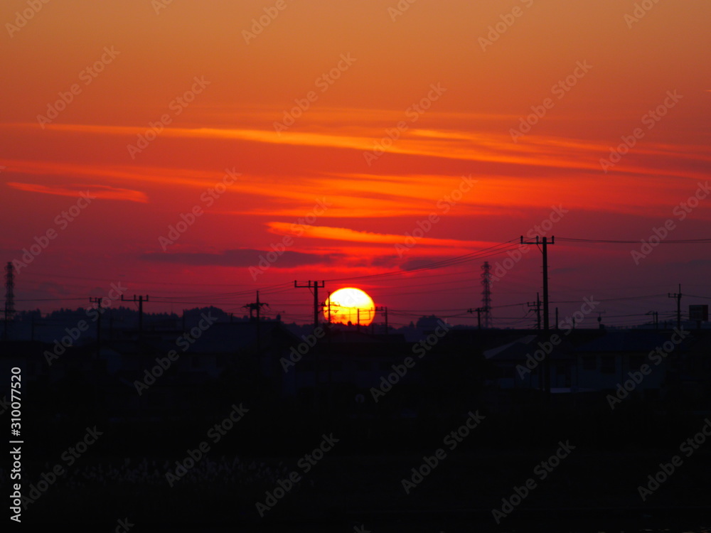 Fototapeta premium sunset in the city