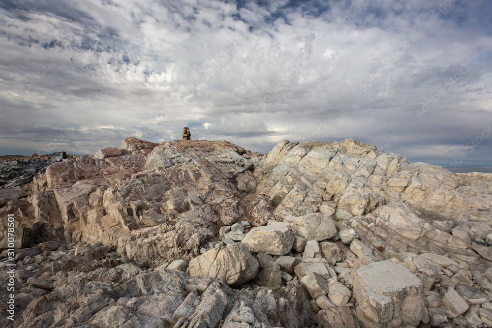 rocks hill in steppe of mongolia