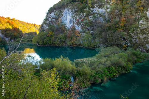 Autumn landscape in Plitvice Jezera, Croatia