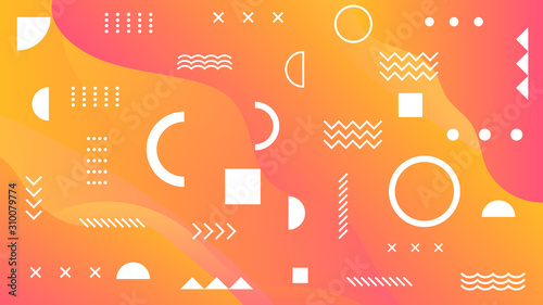 Memphis Gradient Color Fresh Orange Background
