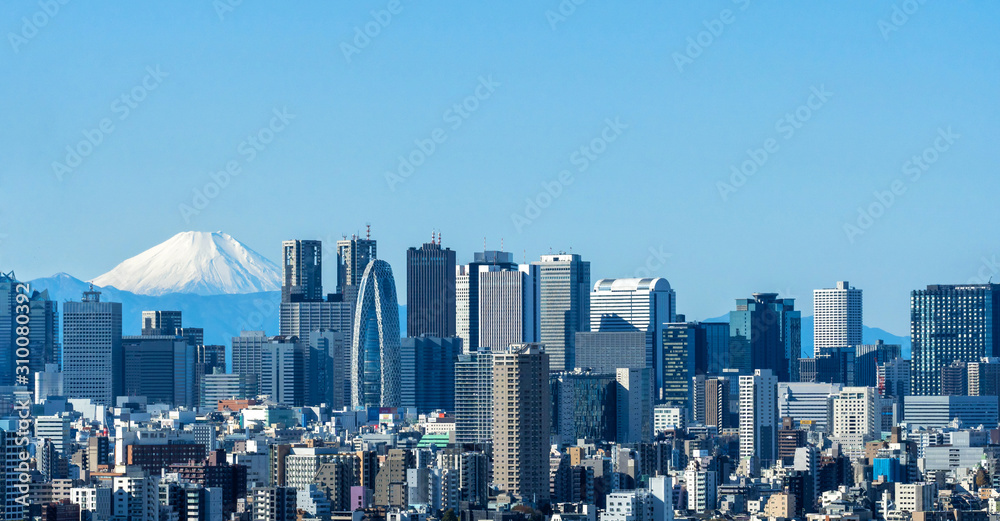 Foto 新宿と富士山の風景
