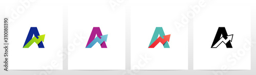 Arrow Chart On Letter Logo Design A