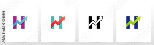 Free Download Arrow Chart On Letter Logo Design H - GFXLoad