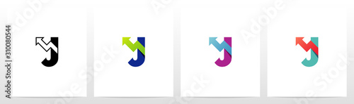 Arrow Chart On Letter Logo Design J