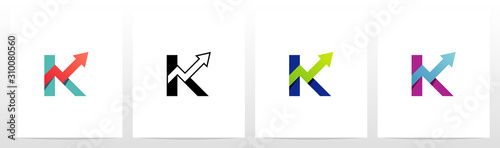 Arrow Chart On Letter Logo Design K