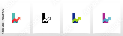 Arrow Chart On Letter Logo Design L