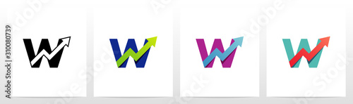 Arrow Chart On Letter Logo Design W