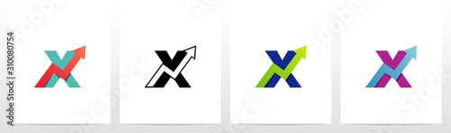 Arrow Chart On Letter Logo Design X