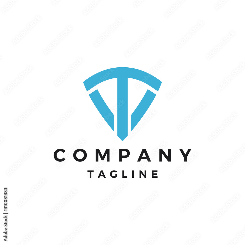 Letter T Logo Blue Color