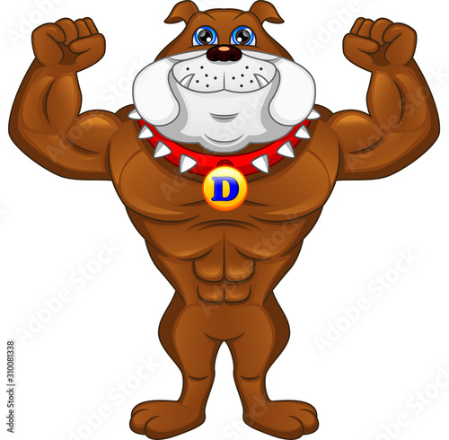 muscle english Bulldog Cartoon