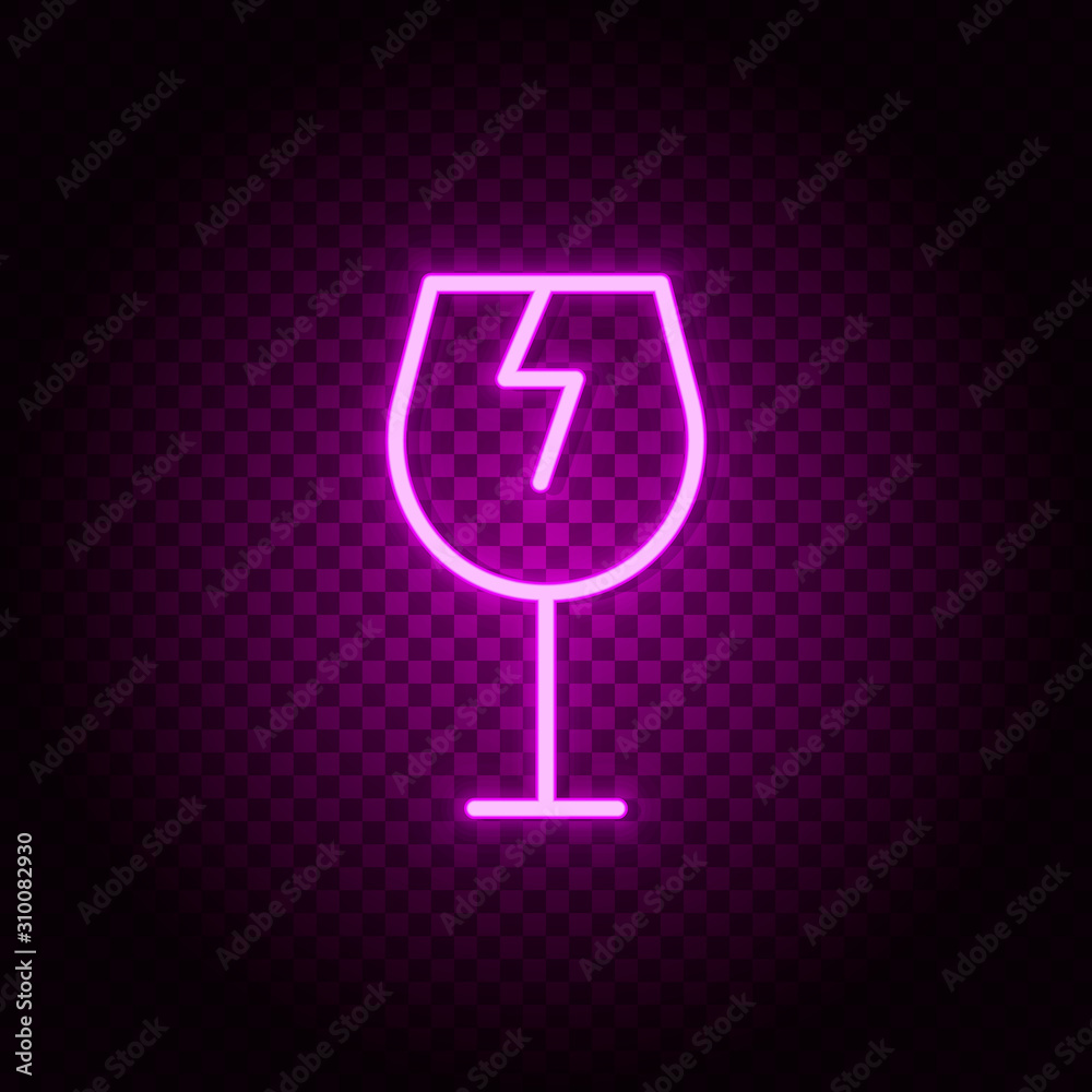 crack, delivery, fragile, glass neon icon. Pink neon vector icon crack, delivery, fragile, glass neon icon. Pink neon vector icon