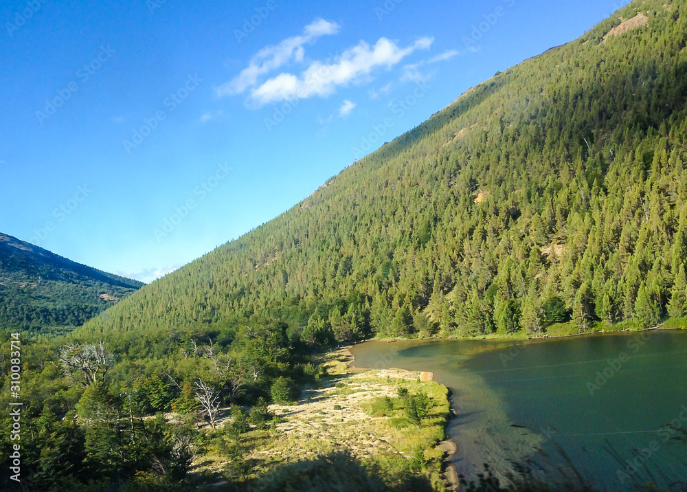 Fototapeta premium lake and mountains in Patagonia Chile South America 