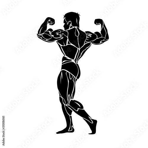 Fototapeta Naklejka Na Ścianę i Meble -  bodybuilding, vector icon