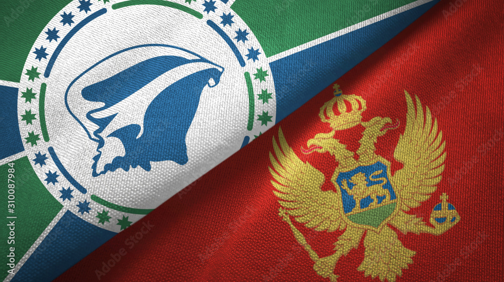 Martinique and Montenegro two flags textile cloth, fabric texture Martinique and Montenegro two flags textile cloth, fabric texture