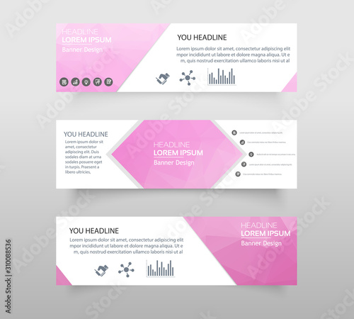Vector abstract geometric design banner web template. web banner modern low polygon set background design, Geometric background. eps10 vector illustration.