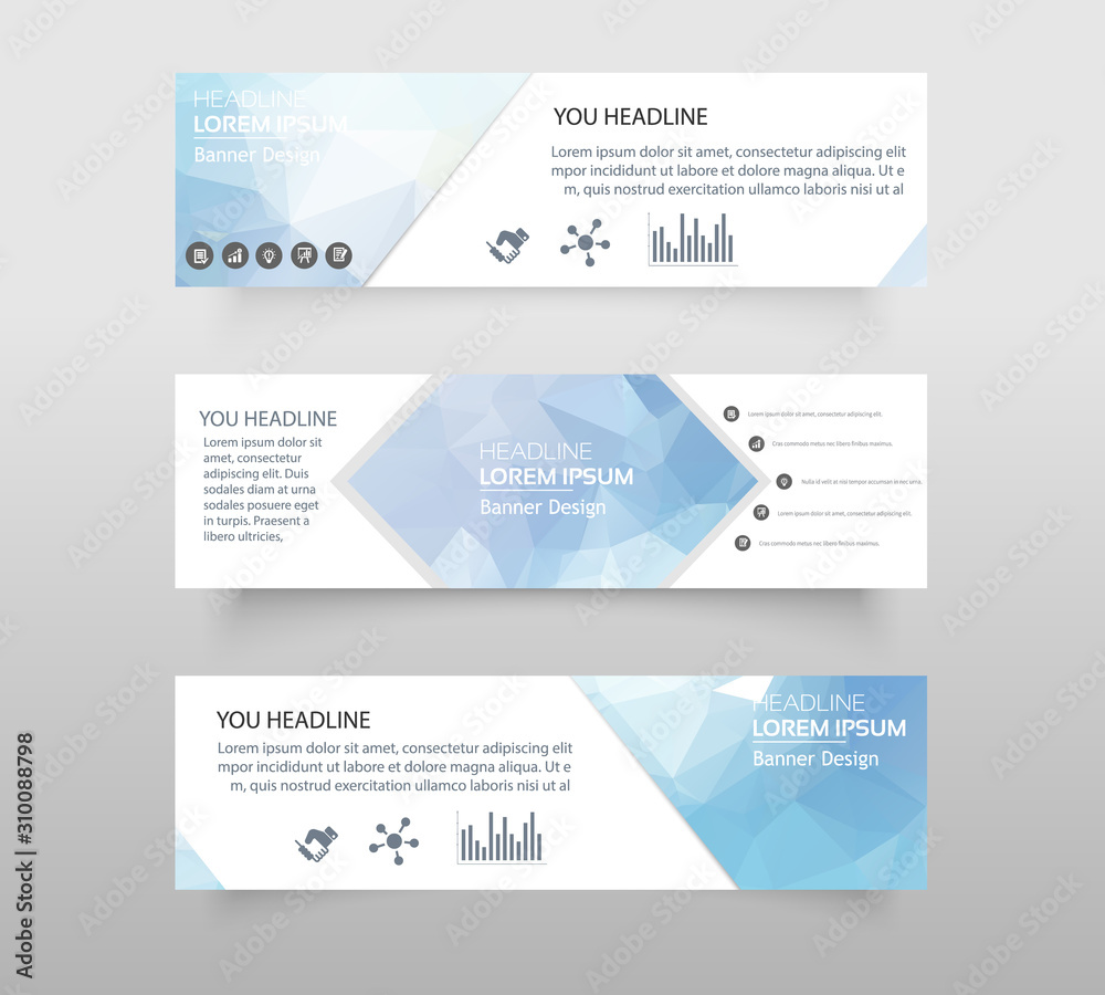 Vector abstract geometric design banner web template. web banner modern low polygon set background design, Geometric background. eps10 vector illustration.