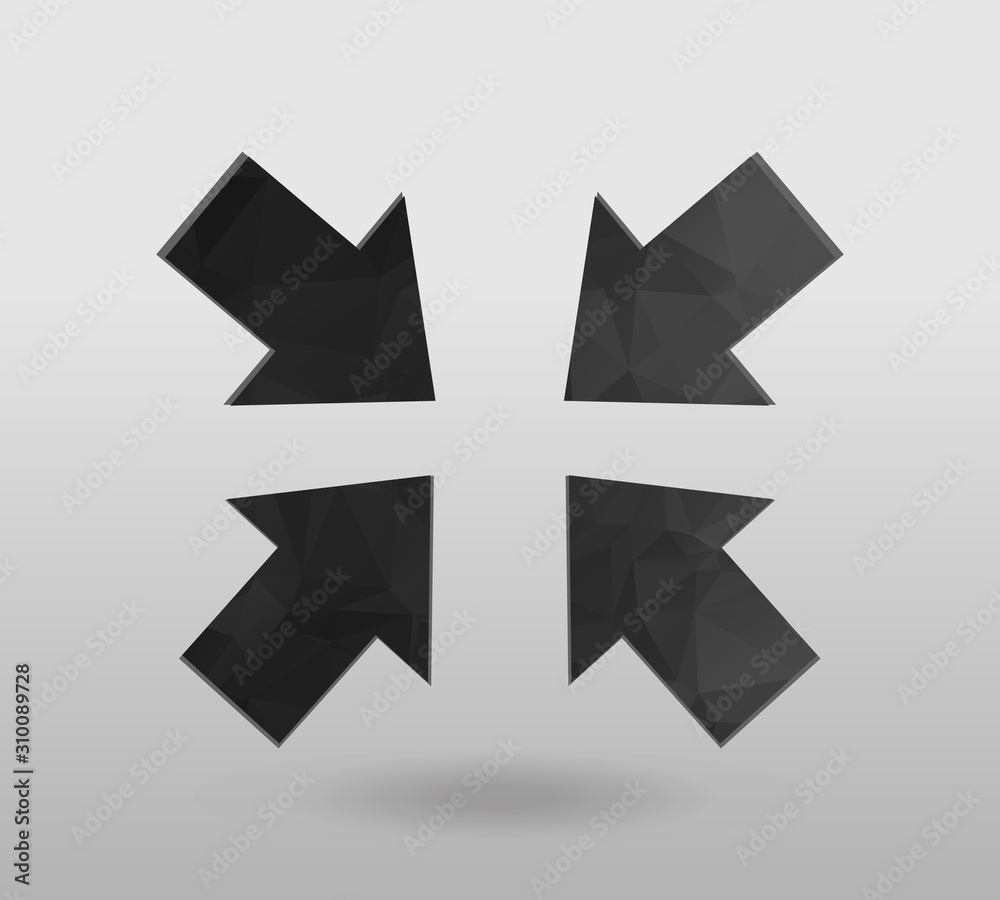 Arrow icon set. polygonal arrows. Arrow icon set. polygonal arrows.