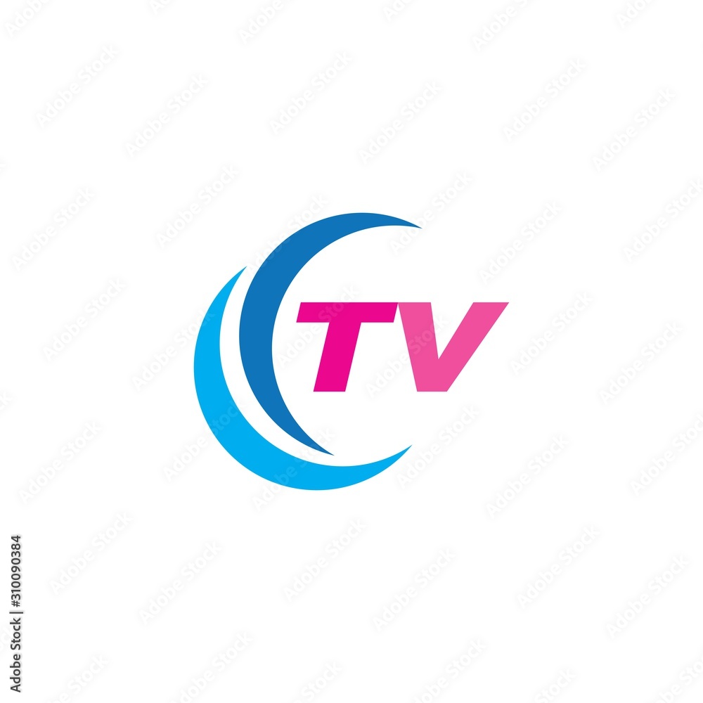 TV logo design flat icon TV logo design flat icon