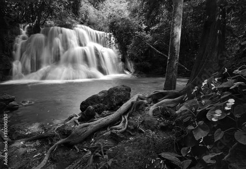 Huai Mae Khamin Waterfall at Srinakarin Dam, Kanchanaburi, Thailand photo