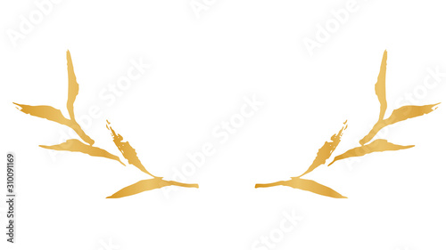 筆　手書き　フレーム　金