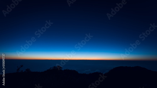 Sunrise landscape over mountain at Doiluang chiangdao, Chaingmai Thailand