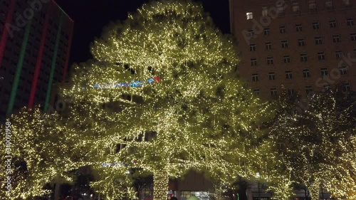 Christmas lights at San Jacinto Plaza in El Paso TX photo