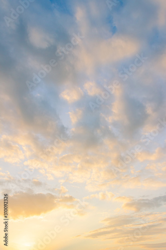 sunset sky with colorful sunshine vertical in the morning 