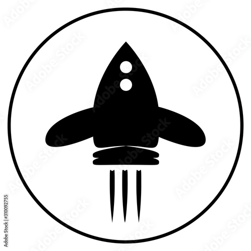 rocket icon, on white background