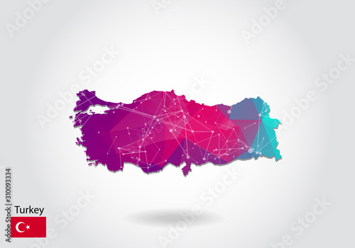 Fototapeta Vector polygonal turkey map