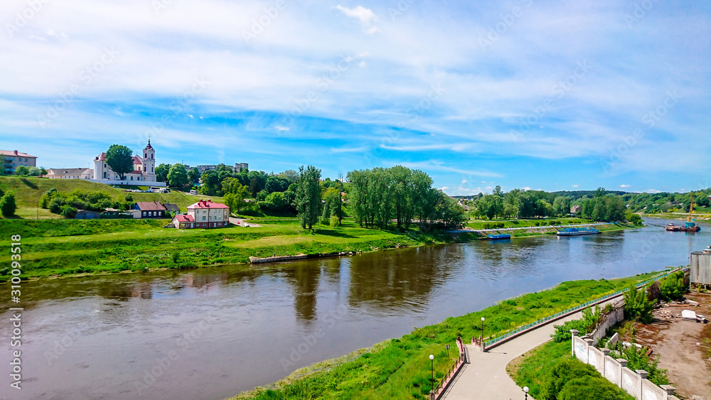 River Grodno city Belarus Europe