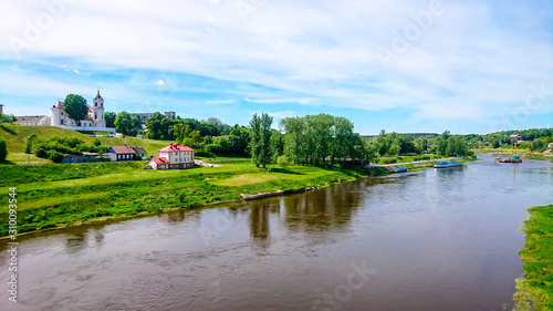 River Grodno city Belarus Europe