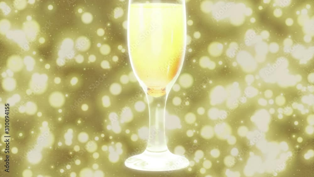 Glass of champagne sparkle glitter gold on a background Glass of champagne sparkle glitter gold on a background