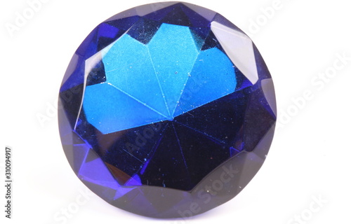 Blue diamond on a white background