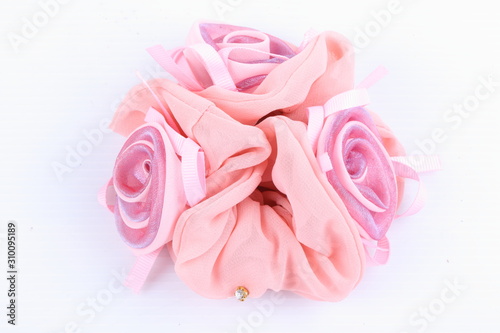 Flower elastic band on white background