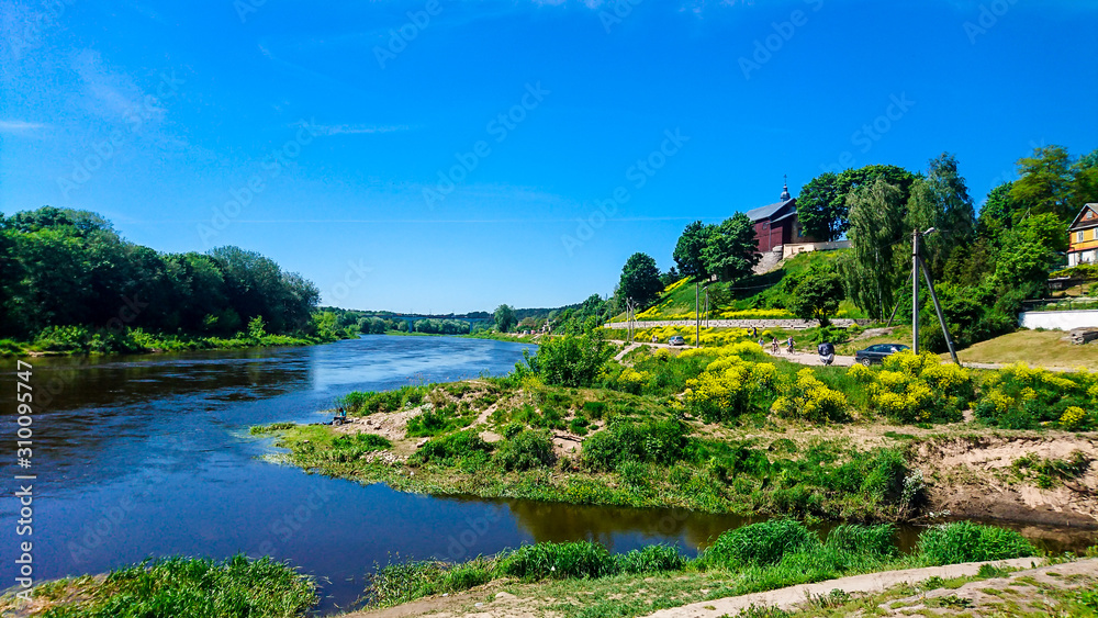 River Grodno city Belarus Europe