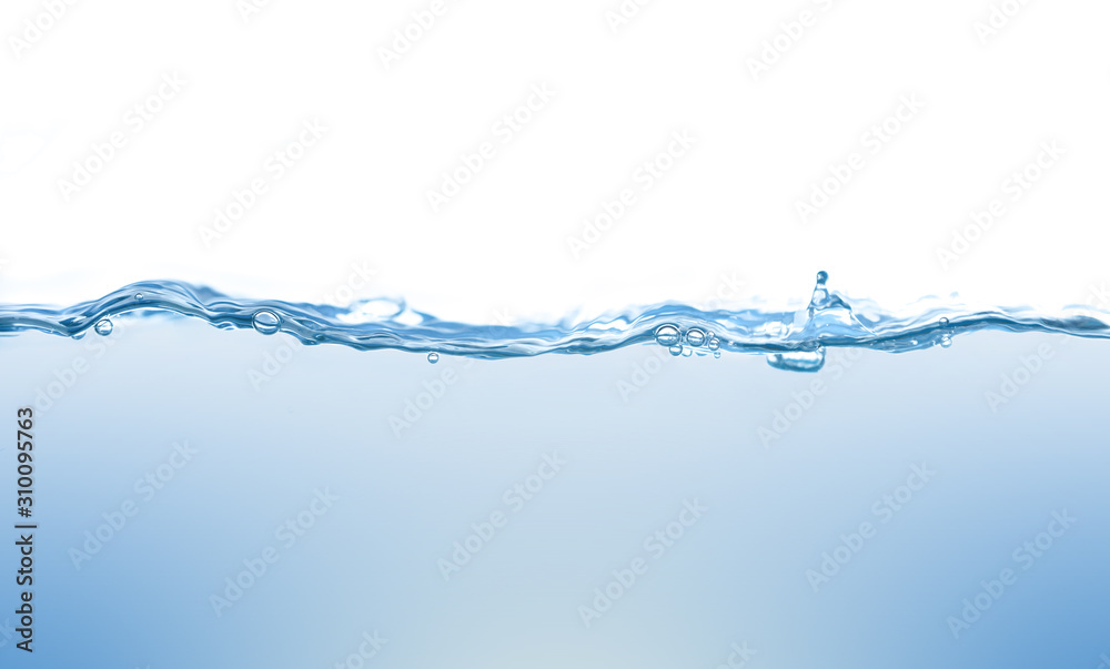 Water splash. Aqua flowing in waves and creating bubbles. Drops on the water surface feel fresh and clean. isolated on white background. Water splash. Aqua flowing in waves and creating bubbles. Drops on the water surface feel fresh and clean. isolated on white background.