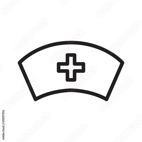 Nurse hat icon in trendy outline style design. Vector graphic illustration. Nurse hat icon for website design, logo, app, and ui. Editable vector stroke. EPS 10.