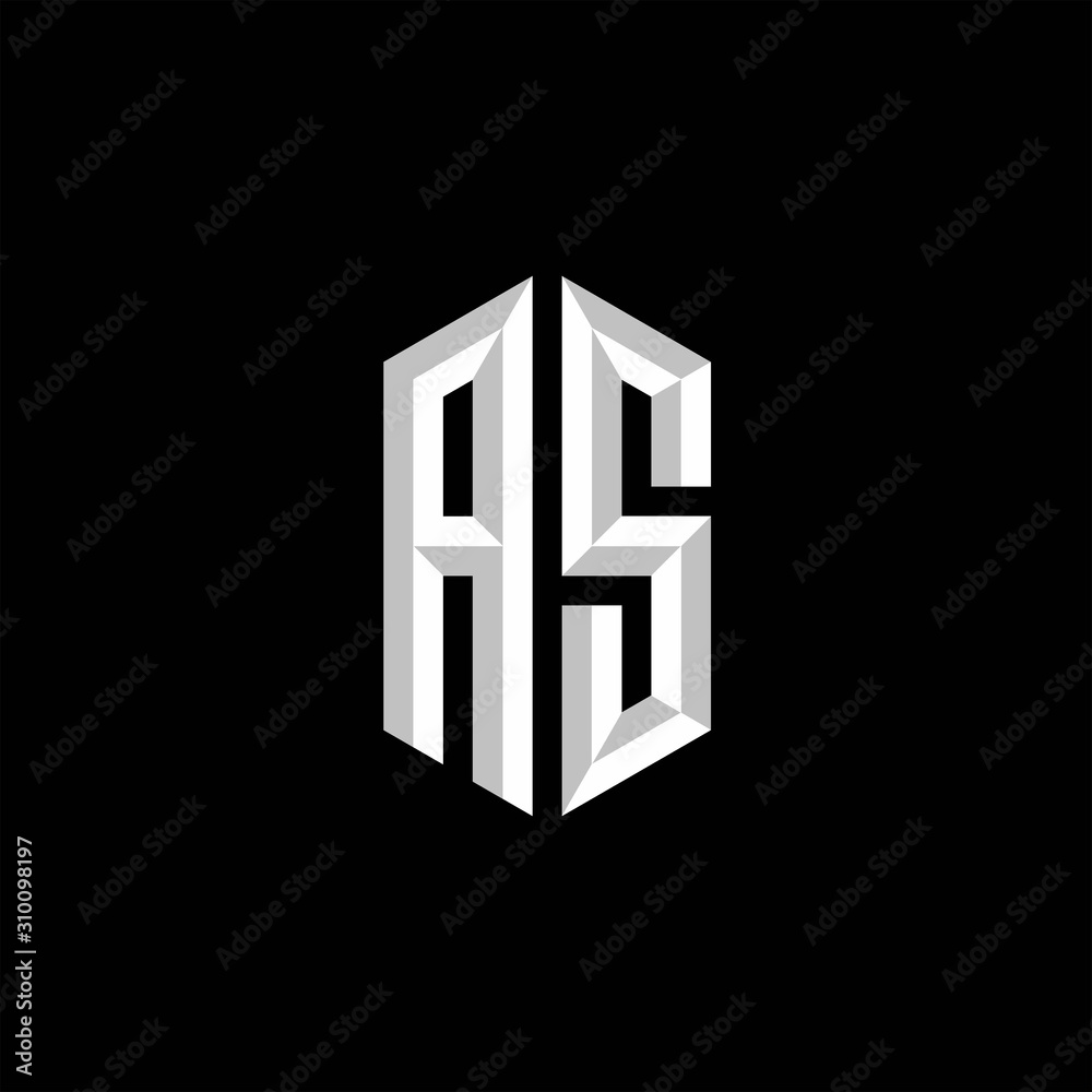 AS Initial Gaming Esport Logo Design Modern Template AS Initial Gaming Esport Logo Design Modern Template
