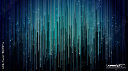 Black abstract background. blue line straight with dot .Vector Illustration For Wallpaper, Banner, Background, Card, landing page , etc