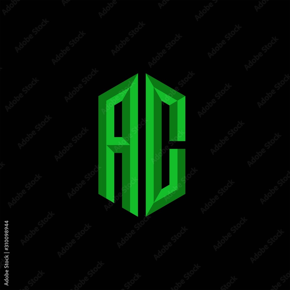 Fototapeta premium AC Initial Gaming Esport Logo Design Modern Template