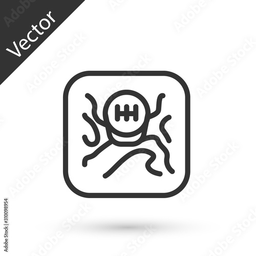 Grey line Gear shifter icon isolated on white background. Transmission icon. Vector Illustration