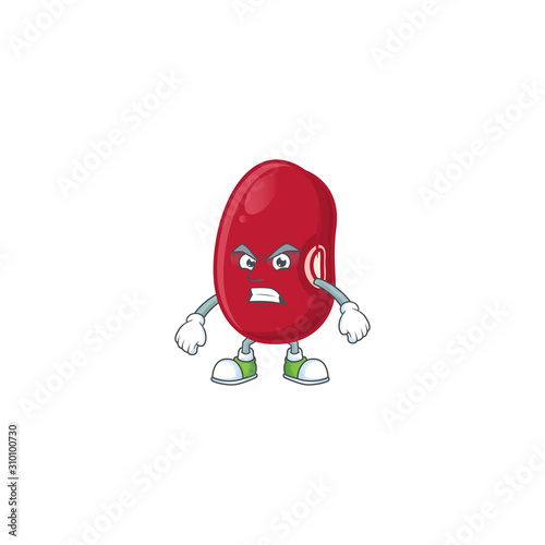 Picture of adzuki beans cartoon character with angry face