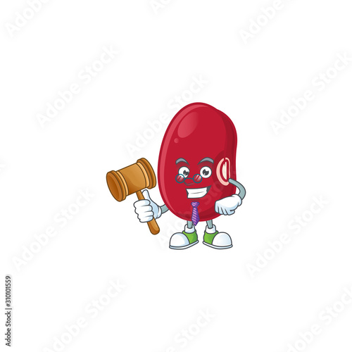 A professional judge adzuki beans presented in cartoon character design photo